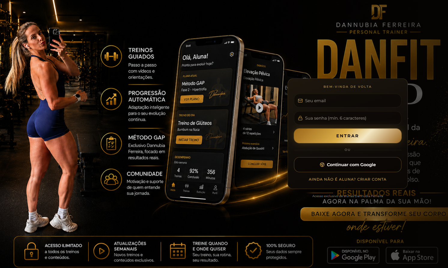 Aplicativo DanFit de treinos para personal trainer