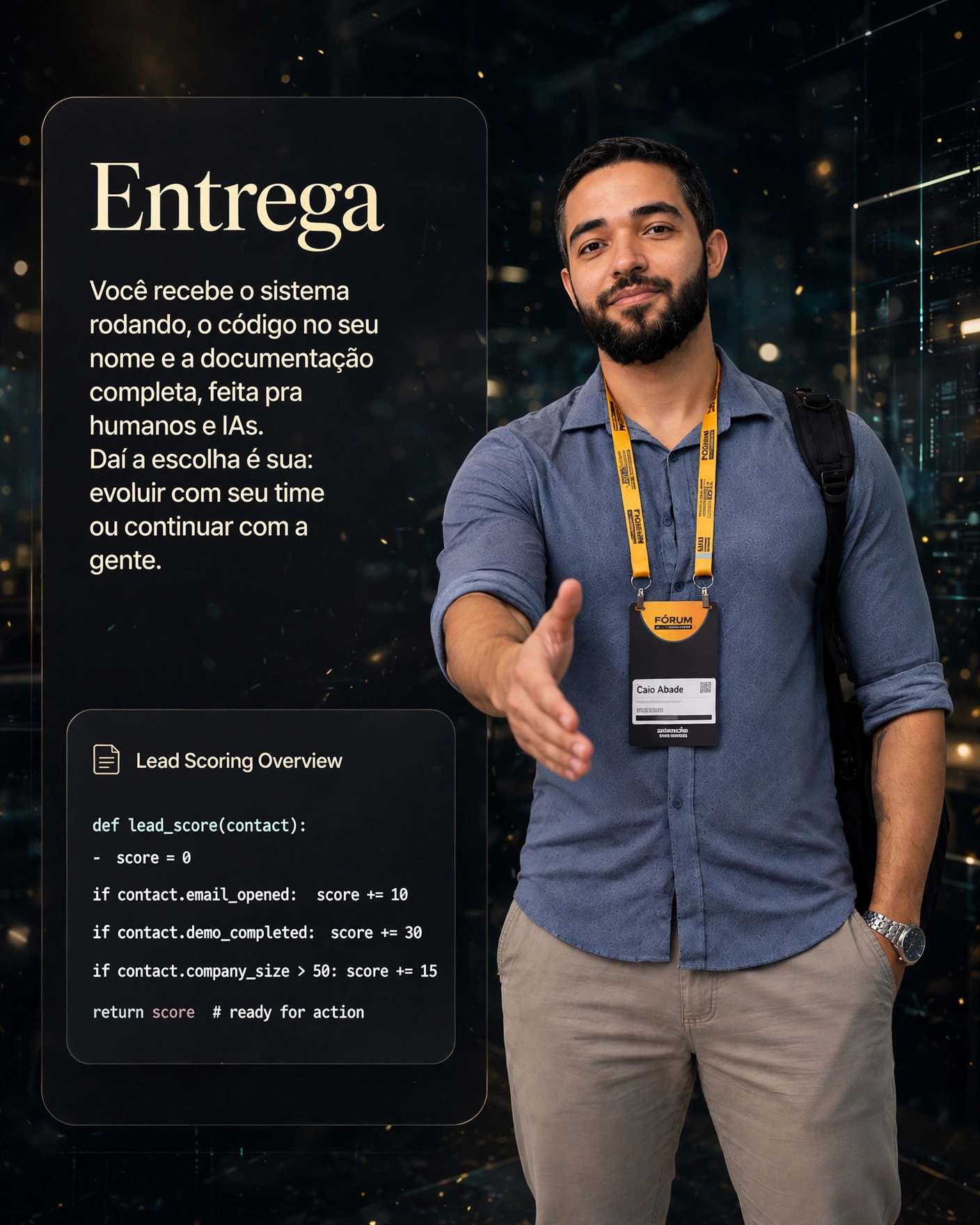Abade Labs — Entrega: sistema rodando, código no seu nome e documentação